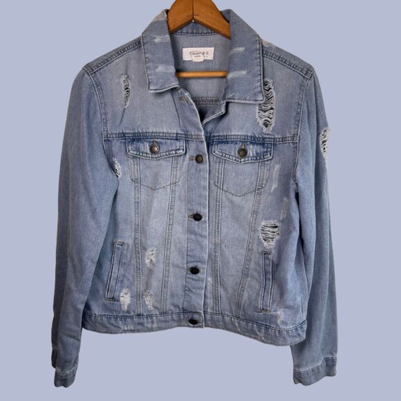 Cisono Distressed Denim Jacket - Picture 1 of 9